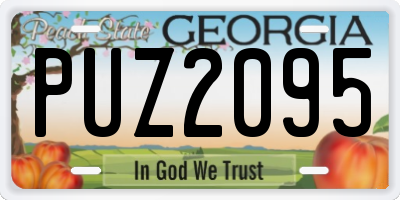 GA license plate PUZ2095