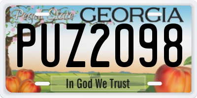 GA license plate PUZ2098