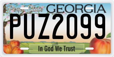 GA license plate PUZ2099