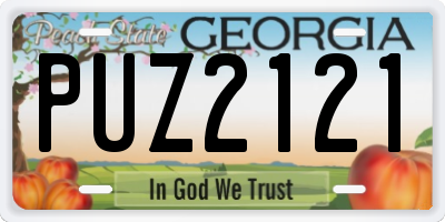 GA license plate PUZ2121