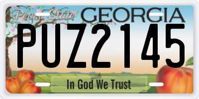 GA license plate PUZ2145