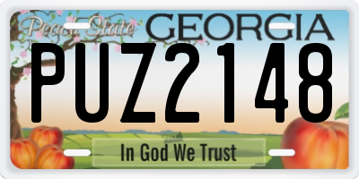 GA license plate PUZ2148