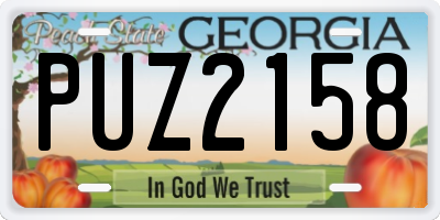 GA license plate PUZ2158