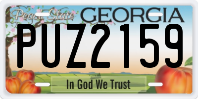 GA license plate PUZ2159