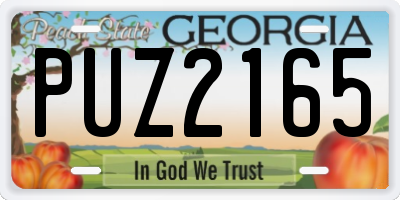 GA license plate PUZ2165