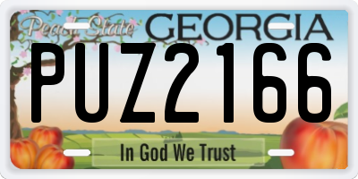 GA license plate PUZ2166