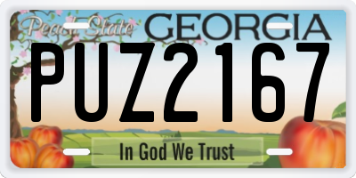 GA license plate PUZ2167
