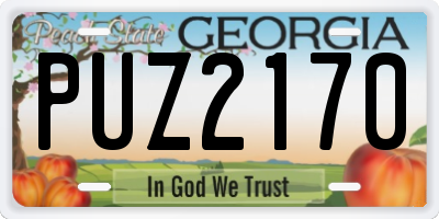 GA license plate PUZ2170
