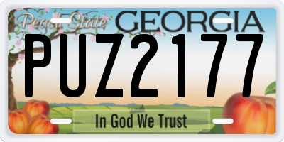 GA license plate PUZ2177