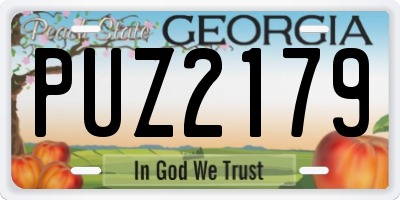 GA license plate PUZ2179