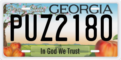 GA license plate PUZ2180