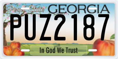 GA license plate PUZ2187