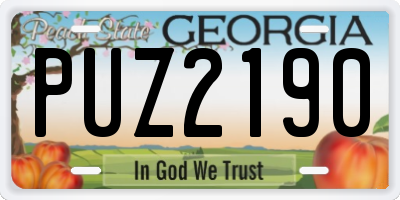 GA license plate PUZ2190