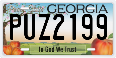 GA license plate PUZ2199