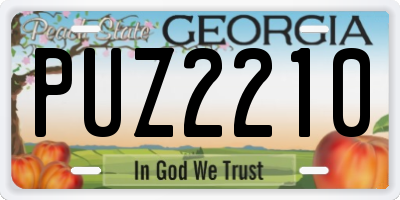 GA license plate PUZ2210