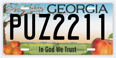GA license plate PUZ2211