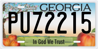GA license plate PUZ2215