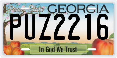 GA license plate PUZ2216