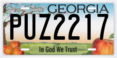 GA license plate PUZ2217