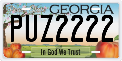 GA license plate PUZ2222