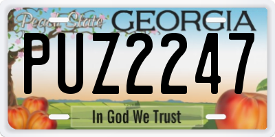 GA license plate PUZ2247