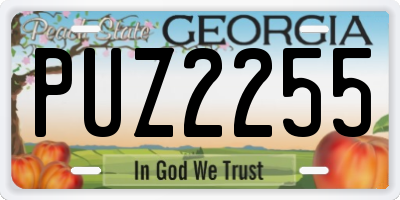GA license plate PUZ2255