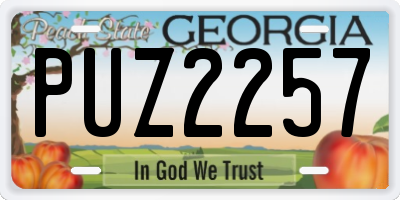 GA license plate PUZ2257