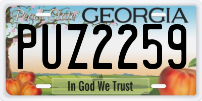 GA license plate PUZ2259