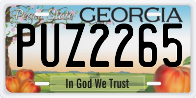 GA license plate PUZ2265