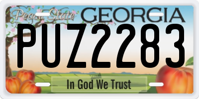 GA license plate PUZ2283