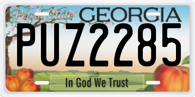 GA license plate PUZ2285