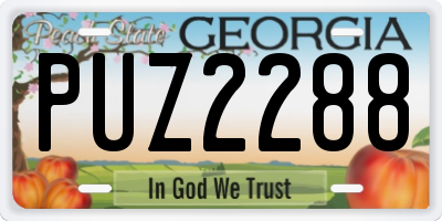 GA license plate PUZ2288