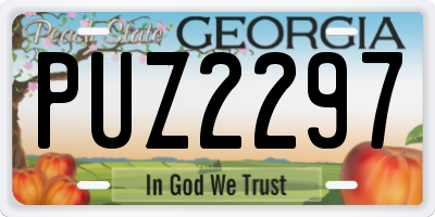 GA license plate PUZ2297