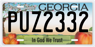 GA license plate PUZ2332