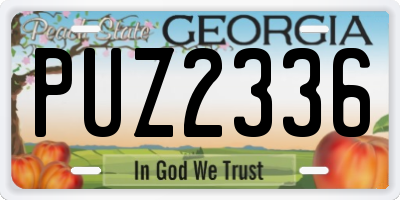 GA license plate PUZ2336