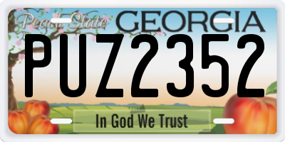 GA license plate PUZ2352