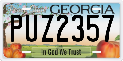GA license plate PUZ2357