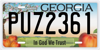 GA license plate PUZ2361
