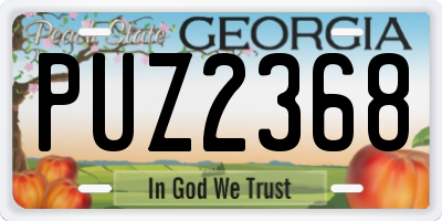 GA license plate PUZ2368