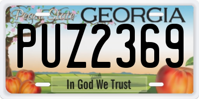 GA license plate PUZ2369