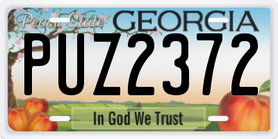 GA license plate PUZ2372