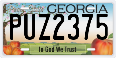 GA license plate PUZ2375