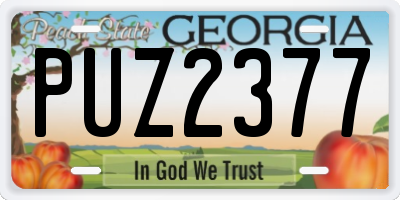 GA license plate PUZ2377