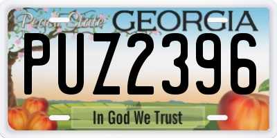 GA license plate PUZ2396