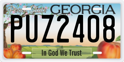 GA license plate PUZ2408