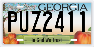 GA license plate PUZ2411