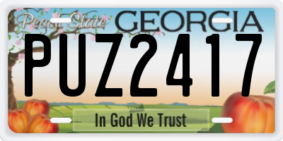 GA license plate PUZ2417