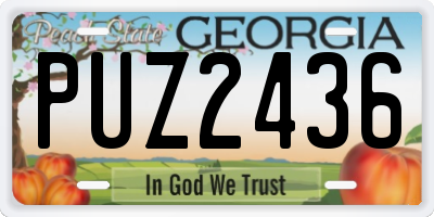 GA license plate PUZ2436