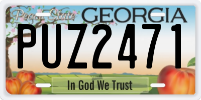 GA license plate PUZ2471