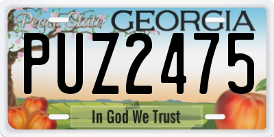 GA license plate PUZ2475